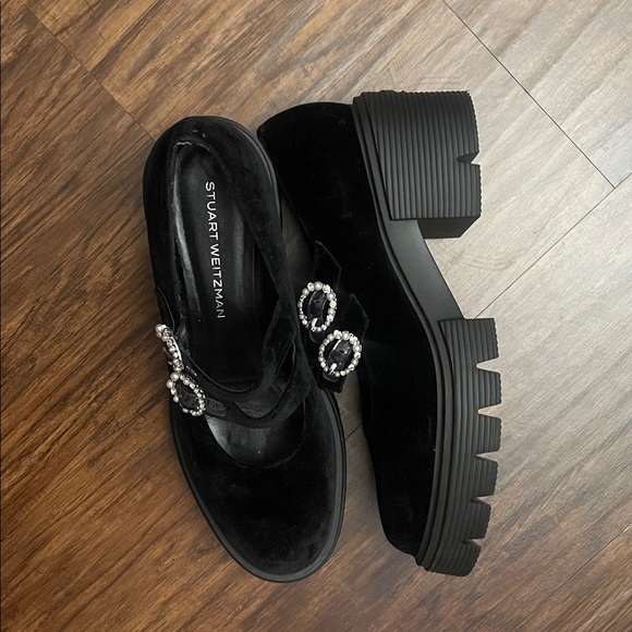 Like new STUART WEITZMAN soho leighton platform mary jane in black 10.5 - Picture 8 of 16